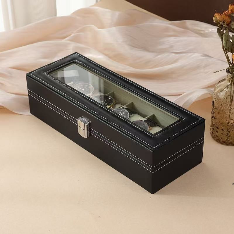 6 Slot Leather Watch Organizer Box